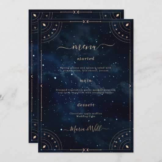エレガントなウェディングスター結婚リーナイトのメニュー メニュー (正面/裏面)