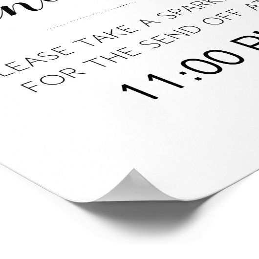 エレガントなウェディングスパーカー送信オフの看板 ポスター (角)