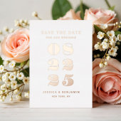 エレガントなウェディングセーブ日付バラ金ゴールド 箔招待状