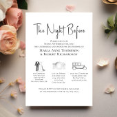 エレガントなウェディングタイムラインリハーサルディナー 招待状