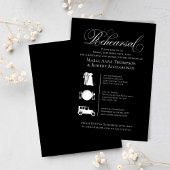 エレガントなウェディングタイムラインリハーサルディナー 招待状