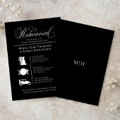 エレガントなウェディングタイムラインリハーサルディナー 招待状