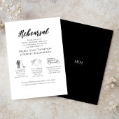 エレガントなウェディングタイムラインリハーサルディナー 招待状