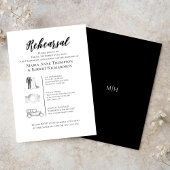 エレガントなウェディングタイムラインリハーサルディナー 招待状