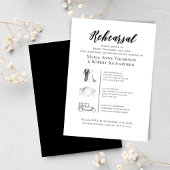 エレガントなウェディングタイムラインリハーサルディナー 招待状