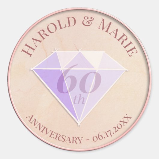 エレガントなウェディングダイヤモンドジェムストーン ラウンドシール (正面)