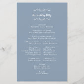 エレガントなウェディングダスティブルーシックなセレモニープログラム (裏面)