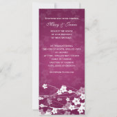 エレガントなウェディングチェリーブロッサムプラム 招待状 (裏面)