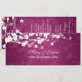 エレガントなウェディングチェリーブロッサムプラム 招待状 (正面/裏面)