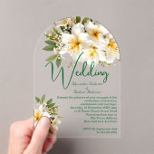 エレガントなウェディングツツツツツジ白い黄色の花 アクリル招待状 (インサイチュ (ポータブル))