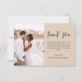 エレガントなウェディングテラコッタありがとう写真 サンキューカード (正面)