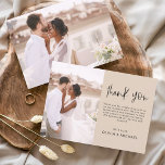 エレガントなウェディングテラコッタありがとう写真 サンキューカード<br><div class="desc">前面と背面結婚に写真があるミニマルなテラコッタのサンキューカード。サンキューカードにはモダン、結婚式の日のお祝いの後に使用するエレガント、シンプルタイポグラフィとモダン使用する手書き文字文字が含まれている。</div>