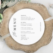 エレガントなウェディングテーブルサークルメニューカード メニュー