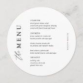 エレガントなウェディングテーブルサークルメニューカード メニュー (正面)