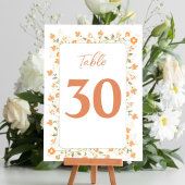 エレガントなウェディングテーブルナンバーピーチフローラ テーブルナンバー