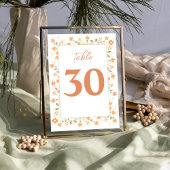 エレガントなウェディングテーブルナンバーピーチフローラ テーブルナンバー