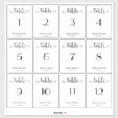 エレガントなウェディングテーブルナンバーワインボトルラベル シール (シート)