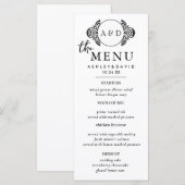 エレガントなウェディングテーブルメニューカードフラットメニュー メニュー (正面/裏面)