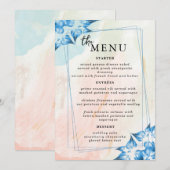 エレガントなウェディングテーブルメニューカードフラットメニュー メニュー (正面/裏面)