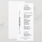 エレガントなウェディングテーブルメニューカードフラットメニュー メニュー (正面/裏面)