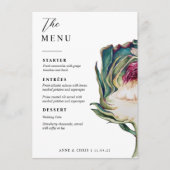 エレガントなウェディングテーブルメニュー水彩 メニュー (正面)