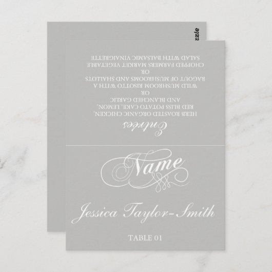 エレガントなウェディングテーブル座席表 |任意の色 ポストカード (正面/裏面)