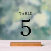 エレガントなウェディングテーブル番号カスタム透明 アクリルサイン (ニュートラル)