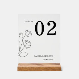 エレガントなウェディングテーブル番号カードアクリルサイン アクリルサイン