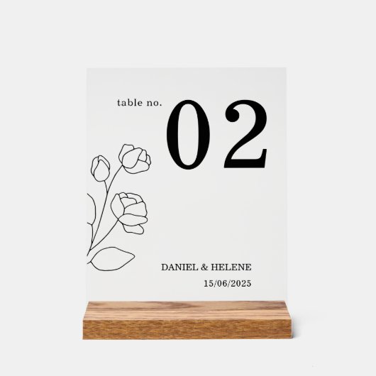 エレガントなウェディングテーブル番号カードアクリルサイン アクリルサイン (正面)