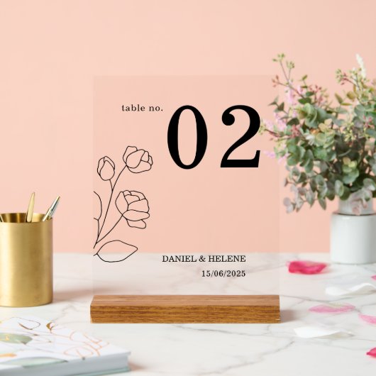 エレガントなウェディングテーブル番号カードアクリルサイン アクリルサイン (ウェディング)
