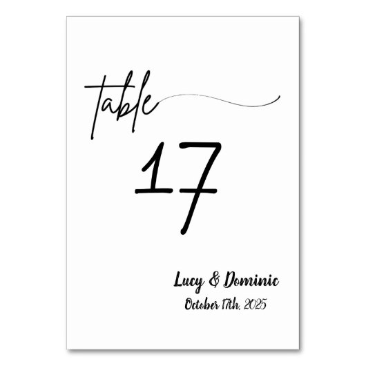 エレガントなウェディングテーブル番号カード テーブルナンバー (正面)
