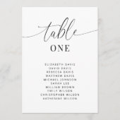 エレガントなウェディングテーブル番号座席表カード 招待状 (正面)