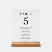 エレガントなウェディングテーブル番号透明 アクリルサイン (正面)
