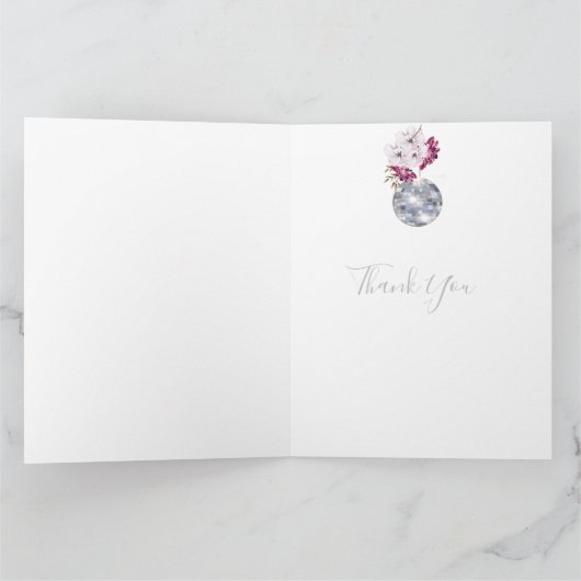 エレガントなウェディングディスコシルバーサンキュー サンキューカード (内部)