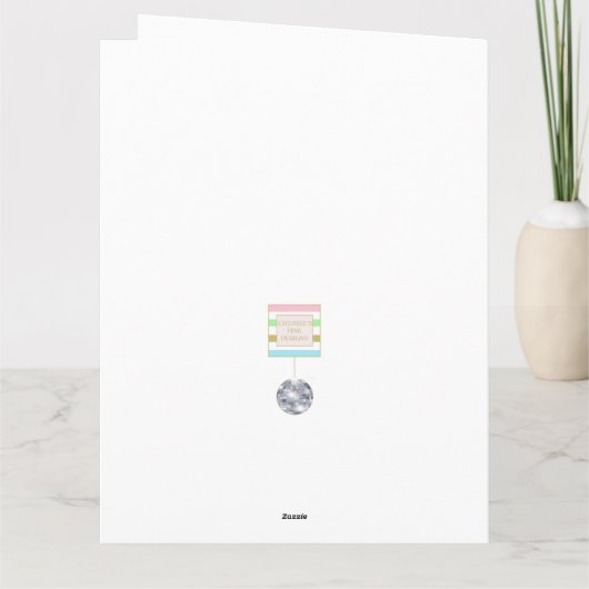 エレガントなウェディングディスコシルバーサンキュー サンキューカード (裏面)