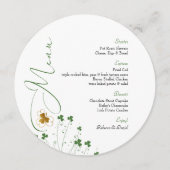 エレガントなウェディングディナーシャムロックワイルドフラワーアイルランド メニュー (正面)