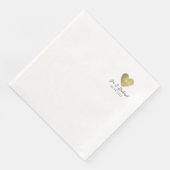 エレガントなウェディングディナーナプキンとハート&ネーム (コーナー)