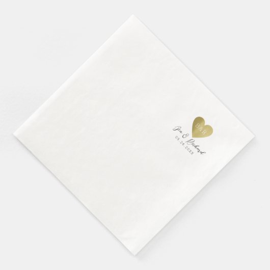 エレガントなウェディングディナーナプキンとハート&ネーム (コーナー)