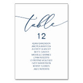 エレガントなウェディングディナー、ゲストのシーティングチャート テーブルナンバー (裏面)
