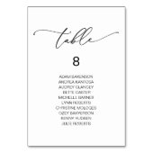 エレガントなウェディングディナー、ゲストのシーティングチャート テーブルナンバー (裏面)