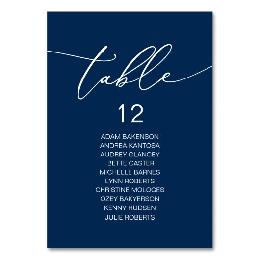 エレガントなウェディングディナー、ゲスト席グラフテーブル テーブルナンバー (正面)