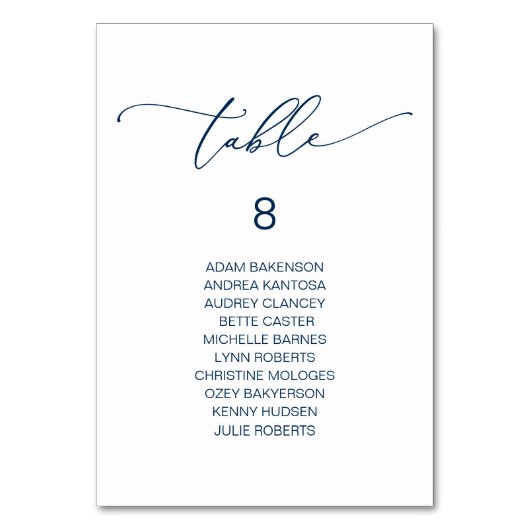 エレガントなウェディングディナー、ゲスト席グラフテーブル テーブルナンバー (正面)