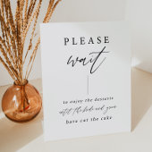 エレガントなウェディングデザートテーブルサインをお待ちください 台座サイン