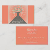 エレガントなウェディングドレスとハートウェディングプランナー 名刺 (正面/裏面)