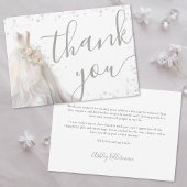 エレガントなウェディングドレスのブライズシャワー サンキューカード