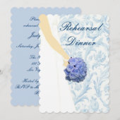 エレガントなウェディングドレスのリハーサルディナー招待状 招待状 (正面/裏面)