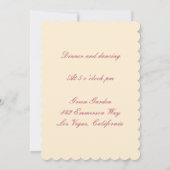 エレガントなウェディングドレスの受付カード 招待状 (裏面)