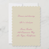 エレガントなウェディングドレスの披露宴カード 招待状 (裏面)