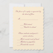 エレガントなウェディングドレスの返信カード 招待状 (裏面)