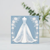 エレガントなウェディングドレスイラストレーション 招待状 (スタンド正面)